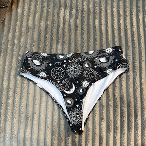 Black and White Celestial Bikini Bottoms